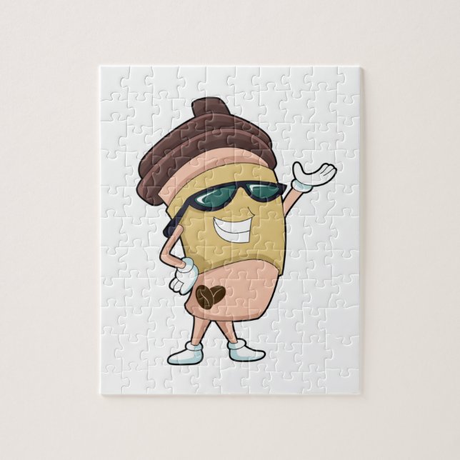 Quebra-cabeça Caneca de café com óculos de sol (Vertical)