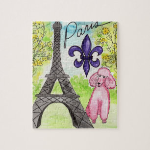 Quebra-cabeça Caniche cor-de-rosa em Paris