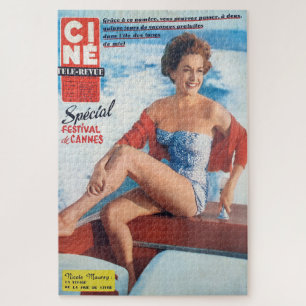Quebra-cabeça Cannes Beach Babe, estilo 60.
