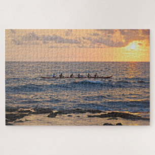 Quebra-cabeça Canoa Ugatilho ao Sunset na Grande Ilha de Haw