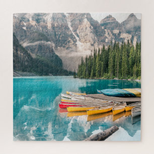 Quebra-cabeça Canoas no Parque Nacional do Moraine Lake Banff no