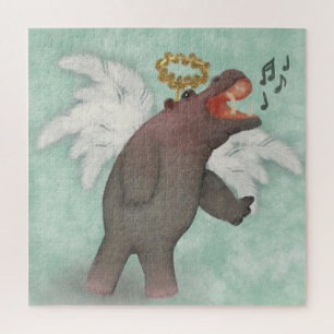 Quebra-cabeça Cantando Hippopotamus Christmas Angel
