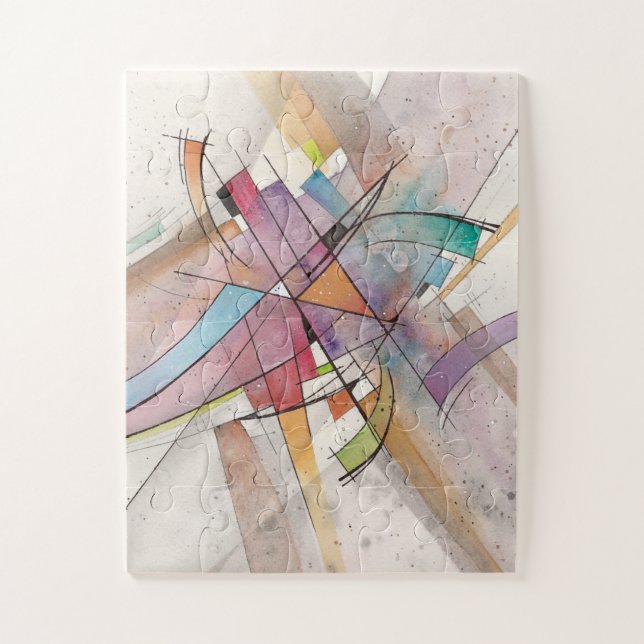 Quebra-cabeça CANTATA em TOM PASTEL Arte Abstrata Aquarela (Vertical)