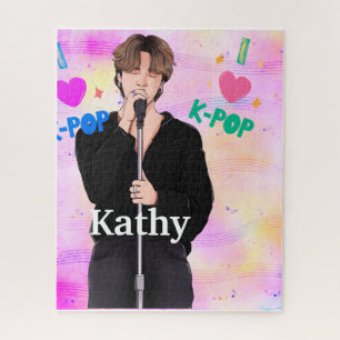 Quebra-cabeça Cantor de Banda do Fan Boy do K-Pop Music Pastel P