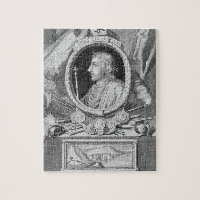 Quebra-cabeça Canute o grande (d.1035) rei de Inglaterra, (Vertical)