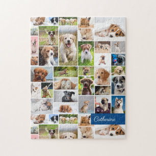 Quebra-cabeça Cão Adorável de Montagem de Fotografias Cute