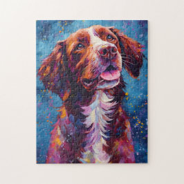 Quebra-cabeça Cão Brittany Colorido