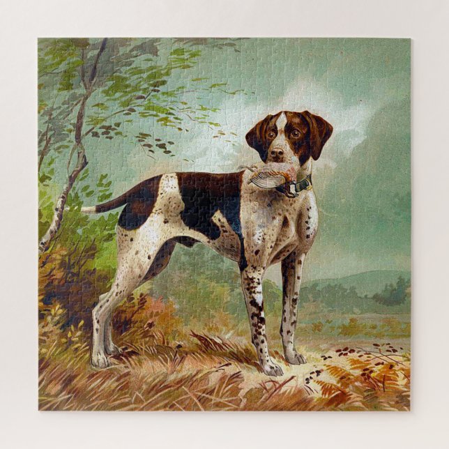 Quebra-cabeça Cão caçador com pássaro na boca (Vertical)