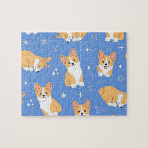 Quebra-cabeça Cão Cachorro Em Fundo Azul