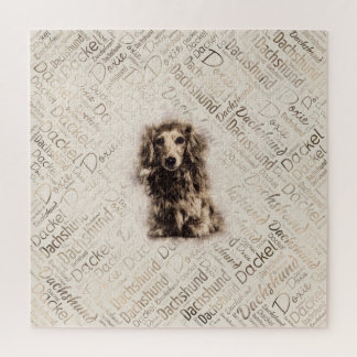 Quebra-cabeça Cão de Dachshund de cabelos longos