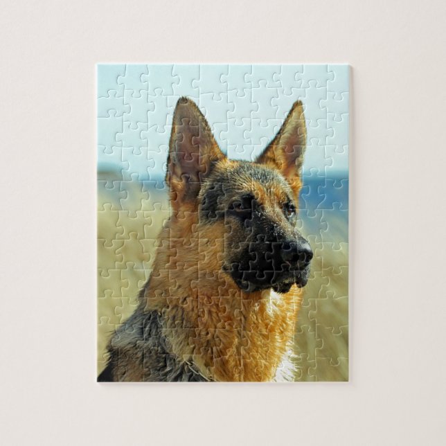 Quebra-cabeça Cão de german shepherd customizável (Vertical)