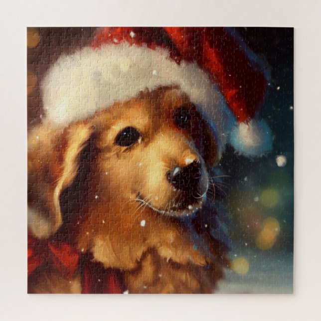 Quebra-cabeça Cão de Natal (4) (Vertical)