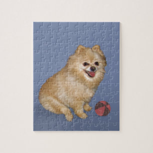 Quebra-cabeça Cão de Pomeranian com bola