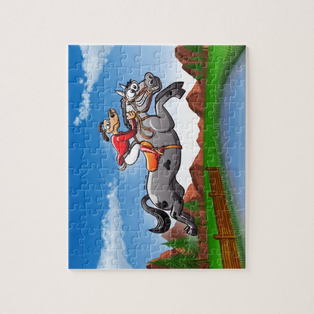 Quebra-cabeça Cão de salto equestre (Vertical)