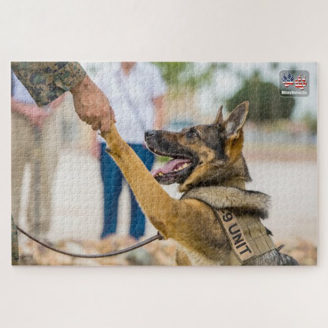 Quebra-cabeça CÃO DE TRABALHO MILITAR DOS EUA (20x30 polegadas) (Horizontal)