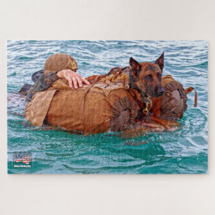 Quebra-cabeça CÃO DE TRABALHO MILITAR DOS EUA (20x30 polegadas)