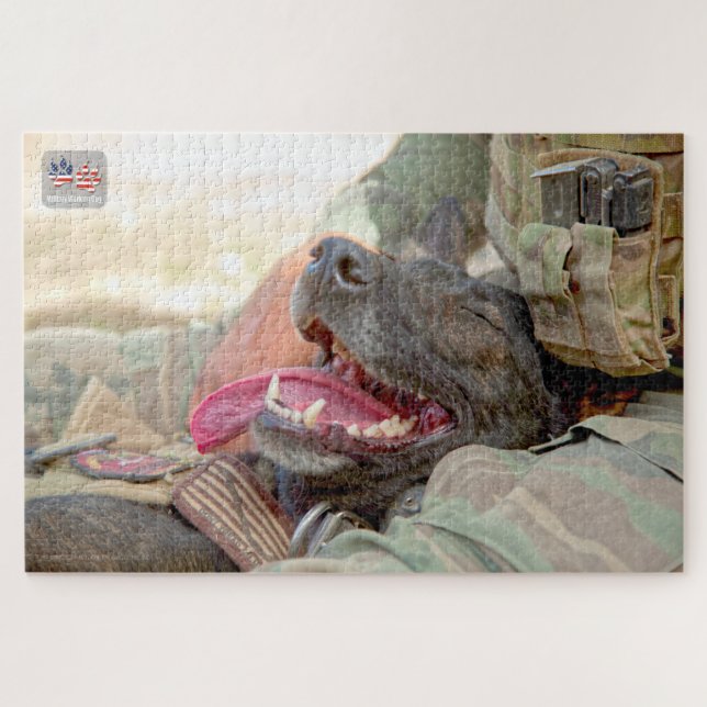 Quebra-cabeça CÃO DE TRABALHO MILITAR DOS EUA (20x30 polegadas) (Horizontal)