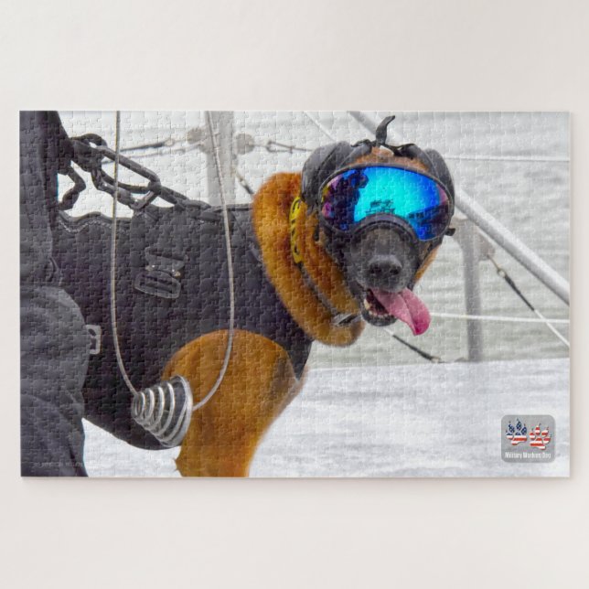 Quebra-cabeça CÃO DE TRABALHO MILITAR DOS EUA (20x30 polegadas) (Horizontal)