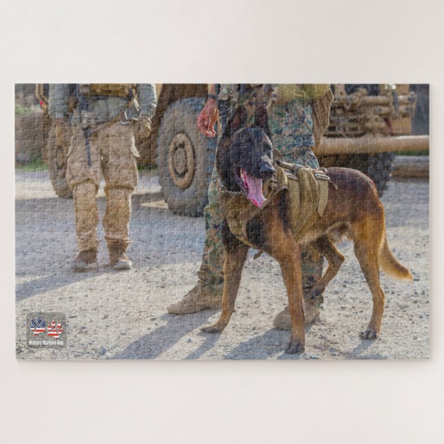 Quebra-cabeça CÃO DE TRABALHO MILITAR DOS EUA (20x30 polegadas) (Horizontal)