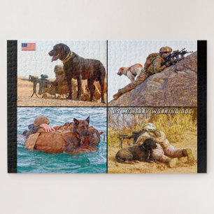 Quebra-cabeça CÃO DE TRABALHO MILITAR DOS EUA (20x30 polegadas)
