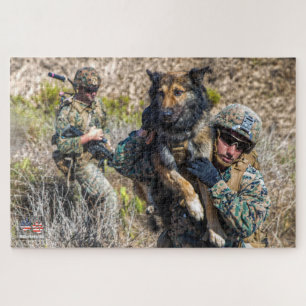 Quebra-cabeça CÃO DE TRABALHO MILITAR DOS EUA (20x30 polegadas)