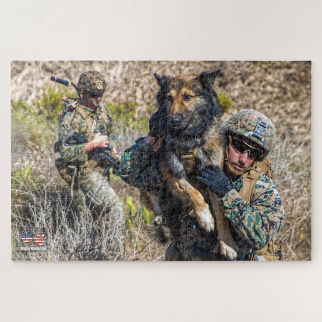Quebra-cabeça CÃO DE TRABALHO MILITAR DOS EUA (20x30 polegadas) (Horizontal)