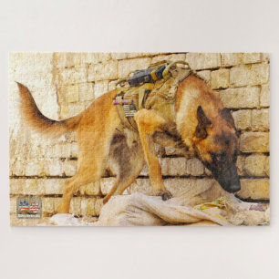 Quebra-cabeça CÃO DE TRABALHO MILITAR DOS EUA (20x30 polegadas)