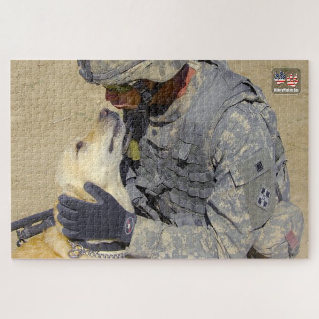Quebra-cabeça CÃO DE TRABALHO MILITAR DOS EUA (20x30 polegadas) (Horizontal)