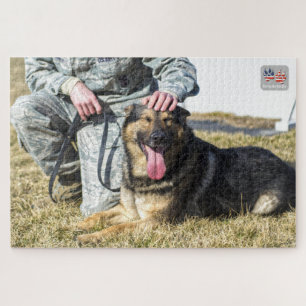 Quebra-cabeça CÃO DE TRABALHO MILITAR DOS EUA (20x30 polegadas)