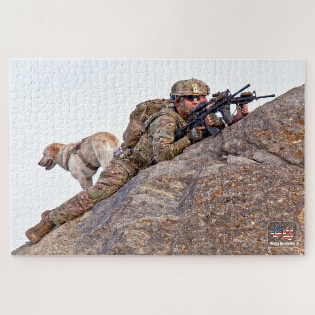 Quebra-cabeça CÃO DE TRABALHO MILITAR DOS EUA (20x30 polegadas) (Horizontal)