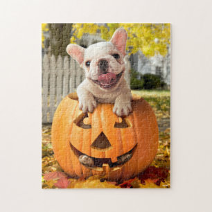 Quebra-cabeça Cão em Jack-o-Lanterna