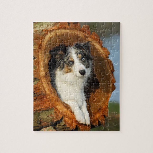 Quebra-cabeça Cão giro de Border Collie (Vertical)