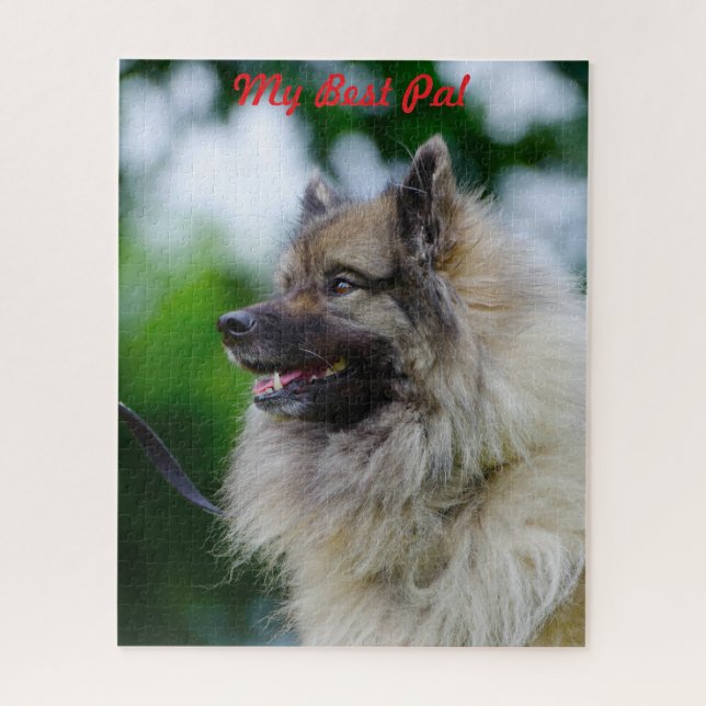 Quebra-cabeça Cão Keeshond. (Vertical)
