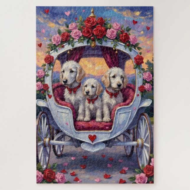 Quebra-cabeça Cão Maltês Dia dos Namorados  (Vertical)