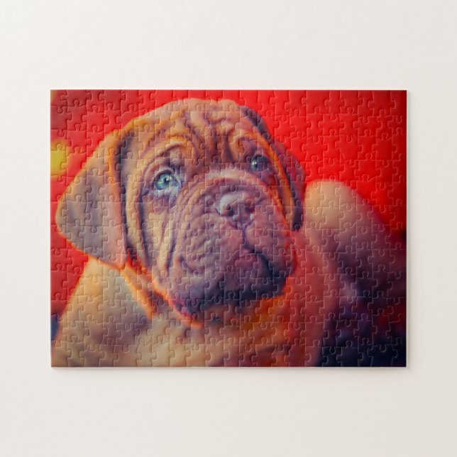 Quebra-cabeça Cão Mastiff. (Horizontal)
