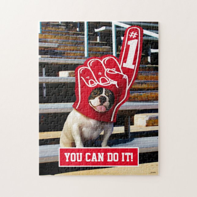 Quebra-cabeça Cão Na Mão De Espuma (Vertical)