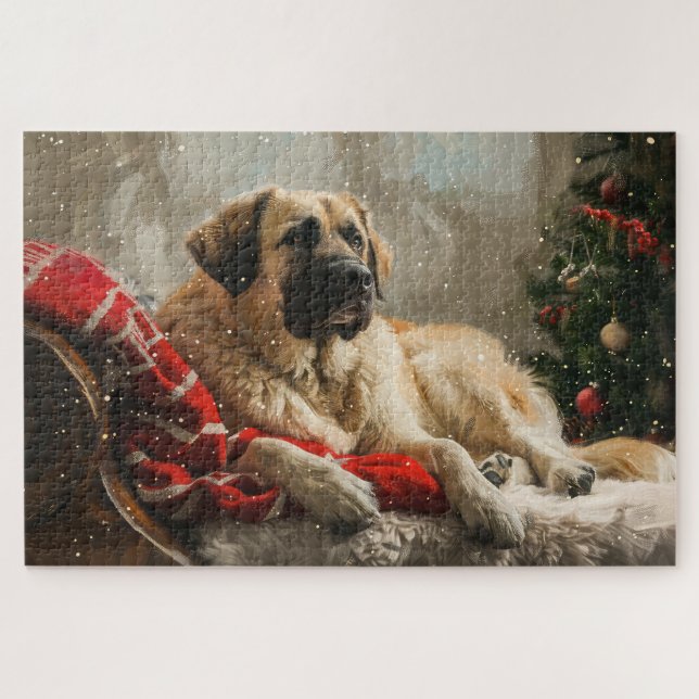 Quebra-cabeça Cão Pastor da Anatólia Natal Festivo (Horizontal)