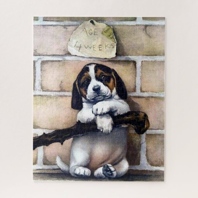 Quebra-cabeça Cão-piranha para venda ilustração da safra (Vertical)