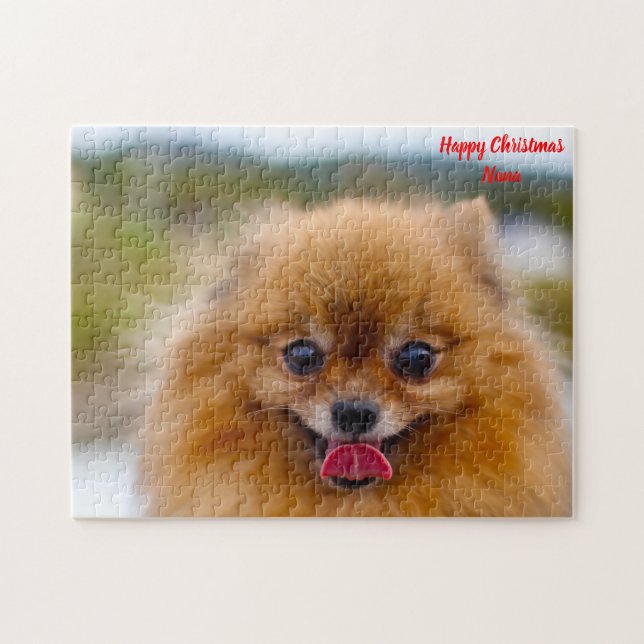 Quebra-cabeça Cão Pomerânia. (Horizontal)