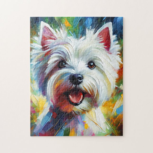 Quebra-cabeça Cão Terrier Branco do West Highland (Westie) Acríl (Vertical)