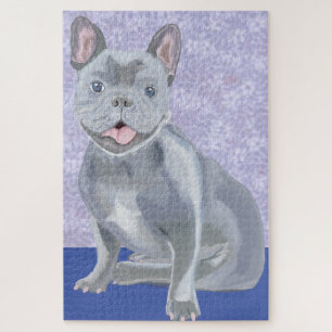 Quebra-cabeça Cão-touro francês azul