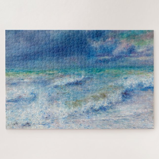Quebra-cabeça Capa de Mar Azul por Impressionista Renoir (Horizontal)