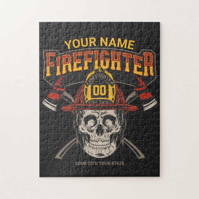 Quebra-cabeça Capacete de caveira de bombeiro personalizado Mach (Vertical)