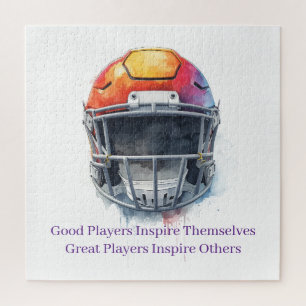 Quebra-cabeça Capacete de Futebol Motivacional Inspirador