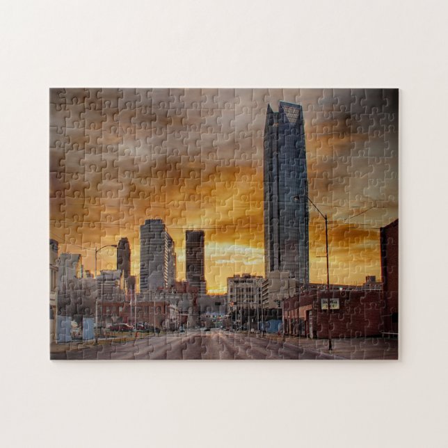 Quebra-cabeça Capital de Oklahoma. (Horizontal)