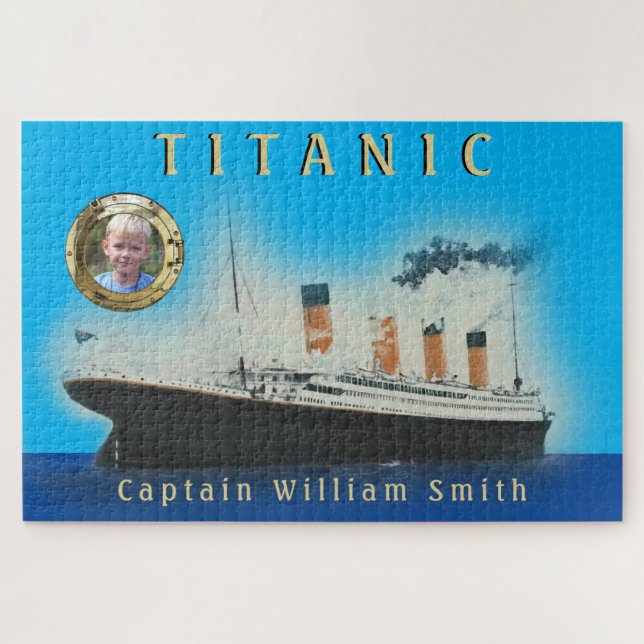 Quebra-cabeça Capitão Titanic de Entrega de Foto Personalizada (Horizontal)