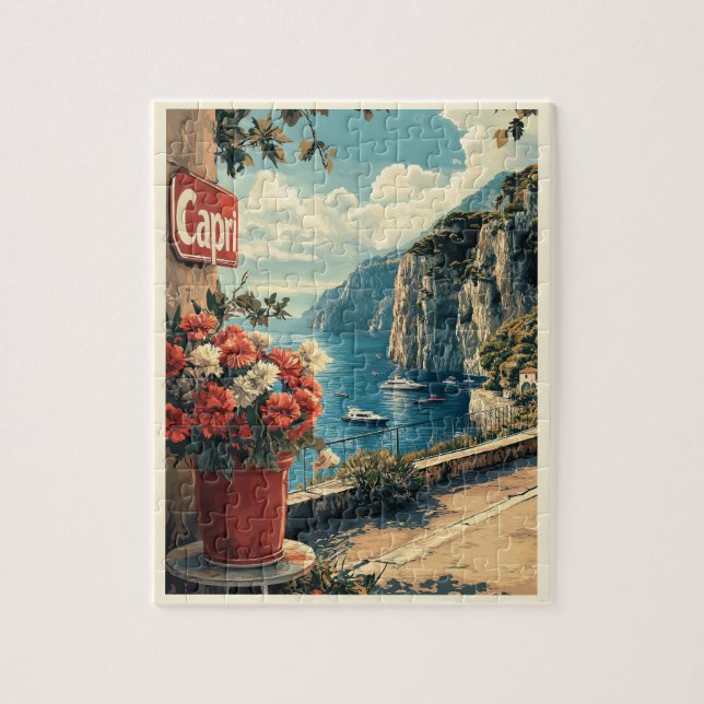 Quebra-cabeça Capri, Itália Vintage (Vertical)