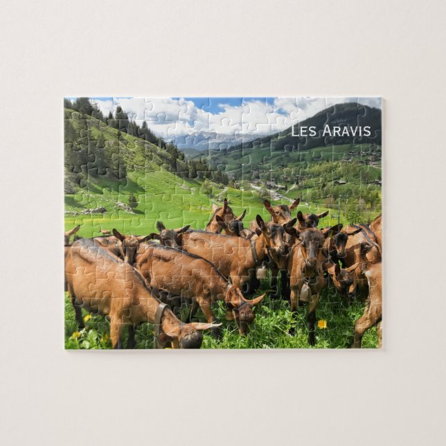 Quebra-cabeça Caprinos de Les Aravis, Alpes franceses (Horizontal)