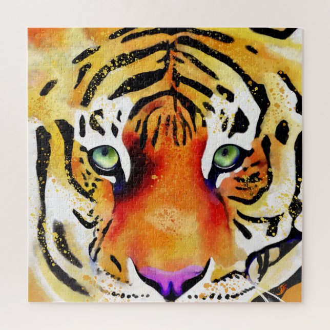 Quebra-cabeça Capturando a Majestade: Um Gaze de Tigre (Vertical)