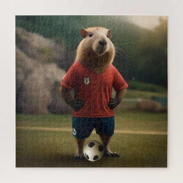 Quebra-cabeça "Capybara com Ponta de Goal: A Estrela de Futebol  (Vertical)
